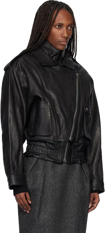 Isabel Marant Aneli Double-collar Leather Bomber Jacket In Black