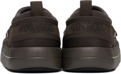 Moon Boot Brown Suede Mb Park Icon Slip Ons In Brown