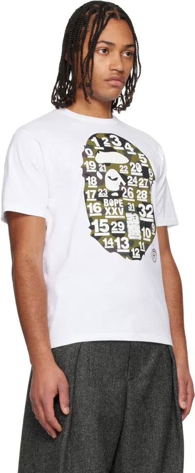 Bape White 32nd Anniversary 1st Camo Big Ape Head T-shirt In White