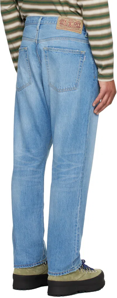 Bape Blue Shark Loose Fit Jeans In Purple