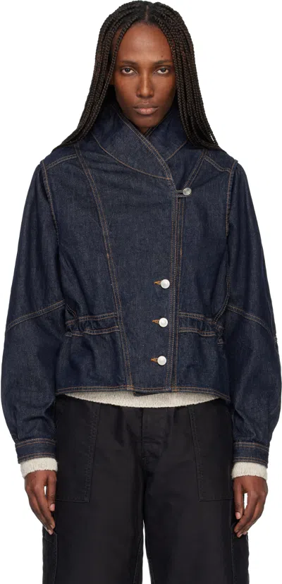 Isabel Marant Navy Dolie Denim Jacket In Blue