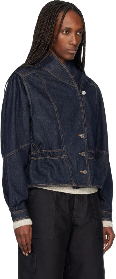 Isabel Marant Navy Dolie Denim Jacket In Blue