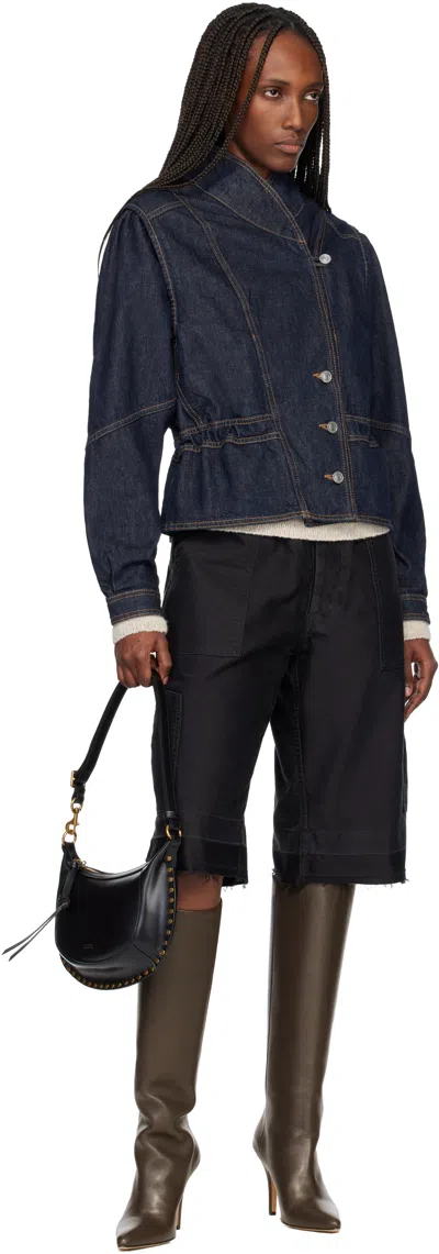 Isabel Marant Navy Dolie Denim Jacket In Blue