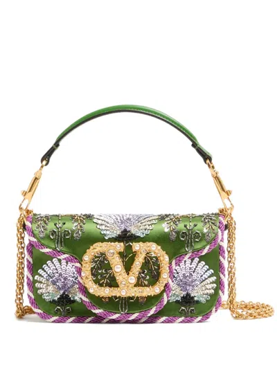 Valentino Loc Small Satin Shoulder Bag In Purple