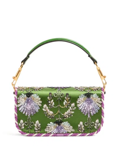 Valentino Loc Small Satin Shoulder Bag In Purple