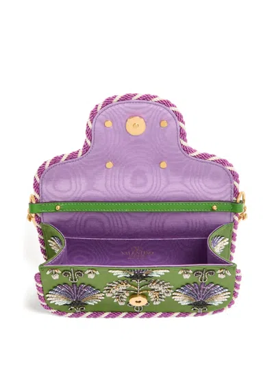Valentino Loc Small Satin Shoulder Bag In Purple