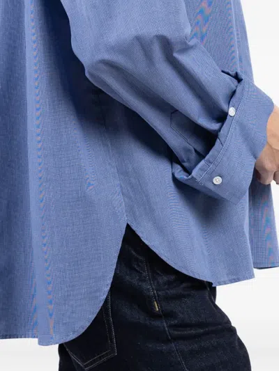 Twp Next Morning Checked Cotton-poplin Shirt In Blue