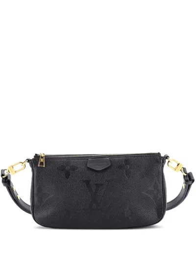 Pre-owned Louis Vuitton Multi Pochette Accessoires Monogram Empreinte Giant Crossbody Bag In Black