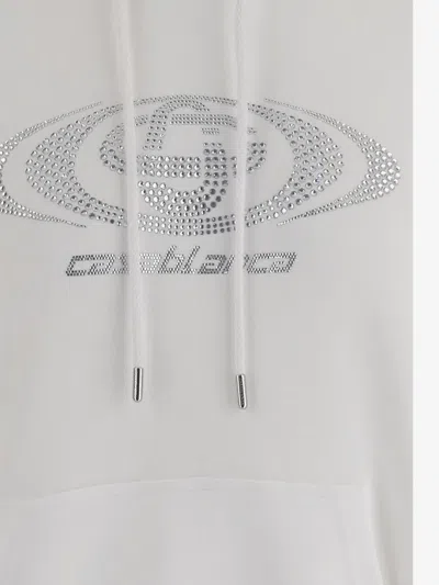 Casablanca Rhinestone-embellished Hoodie In Gray