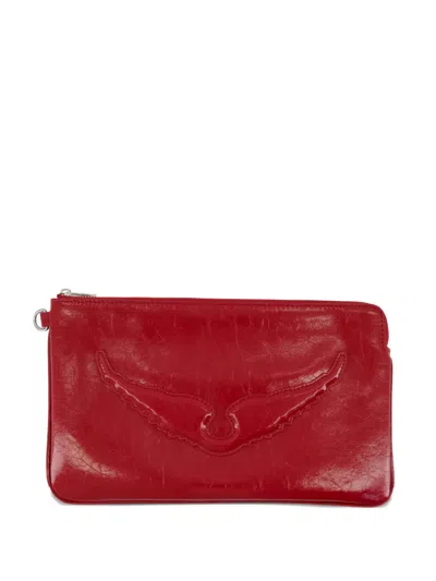 Zadig & Voltaire Angel Leather Wallet In Red