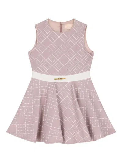 Elisabetta Franchi Monogram-pattern Dress In Pink