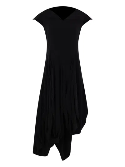 Yohji Yamamoto Asymmetric-hem Dress In Black