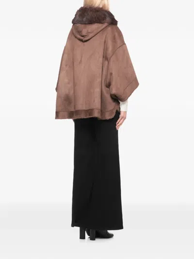 Betta Corradi Reversible Synthetic Leather Coat In Brown