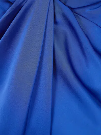 Ralph Lauren Twist-front Sleeveless Gown Dress In Blue