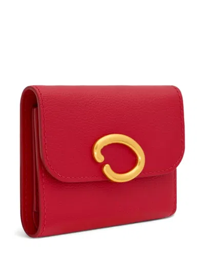Oscar De La Renta O-detailed Trifold Wallet In Red