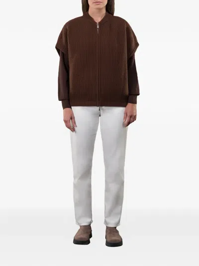 Moorer Amida Hooded-zip Cape In Multi