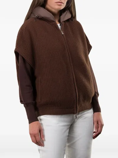 Moorer Amida Hooded-zip Cape In Multi