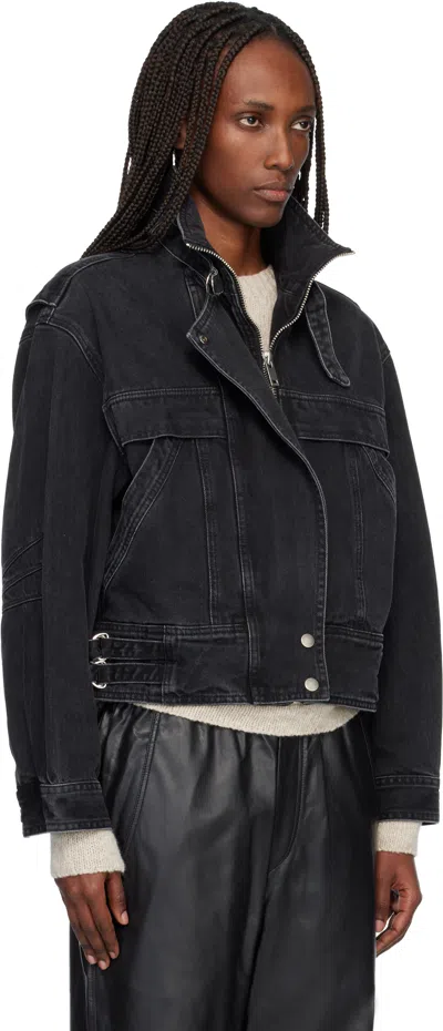 Isabel Marant Étoile Black Joseline Denim Jacket In Multi