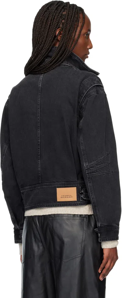 Isabel Marant Étoile Black Joseline Denim Jacket In Multi