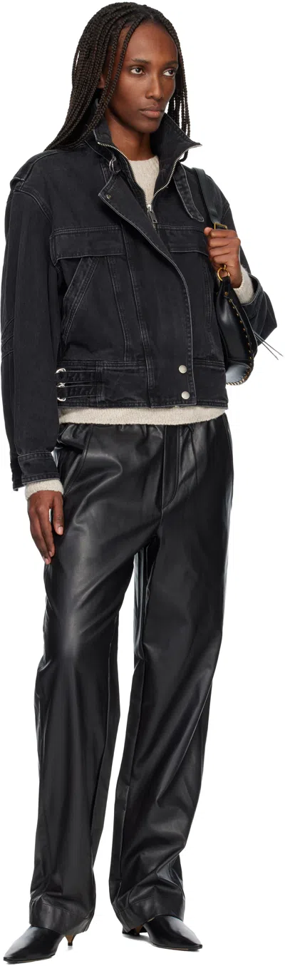 Isabel Marant Étoile Black Joseline Denim Jacket In Multi