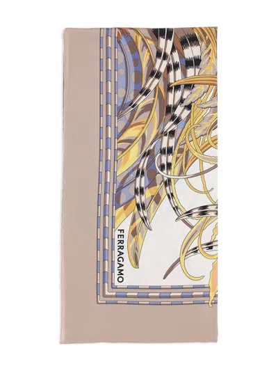 公鸡印花方形围巾