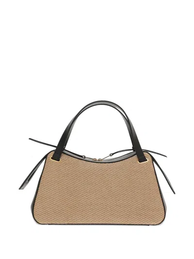 Jil Sander Raffia-panelled Tote Bag In Orange