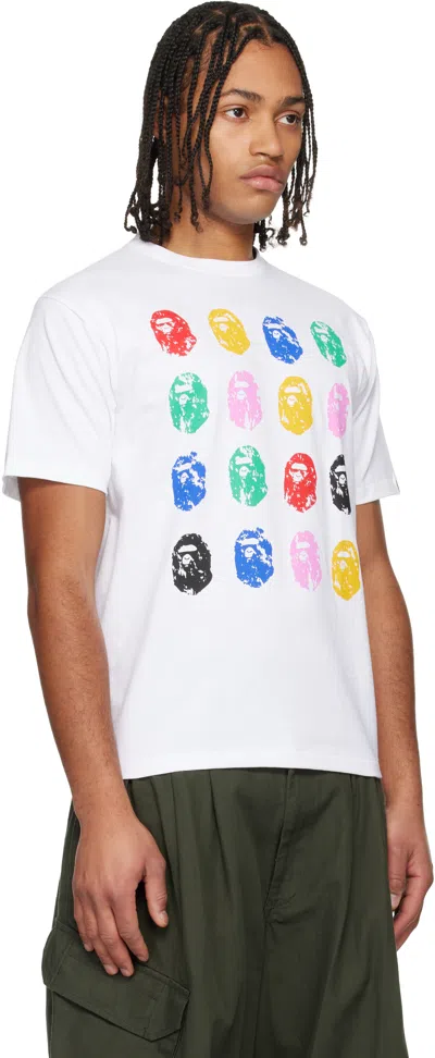 Bape White 'a Bathing Ape' 32nd Anniversary T-shirt In White
