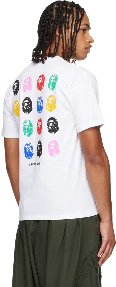 Bape White 'a Bathing Ape' 32nd Anniversary T-shirt In White