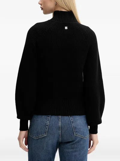 Hugo Boss Balloon-sleeve Roll-neck Sweater In Black