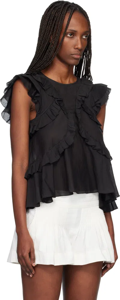 Isabel Marant Étoile Marant Etoile Nalou Cotton Top In Blue