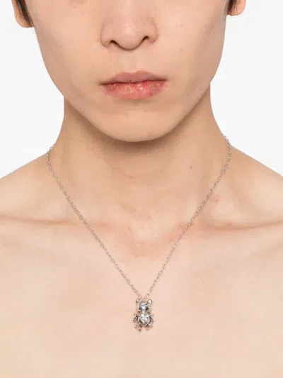 Ambush Teddy Bear Pendant Necklace In Silver