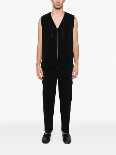 Issey Miyake Pleated Straight-leg Trousers In Multi