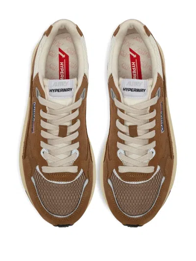 Autry Light Brown Lace-up Sneaker In Brown
