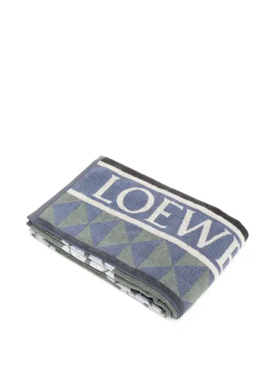Loewe 90x185 Triangle Graphic Towel In Blue
