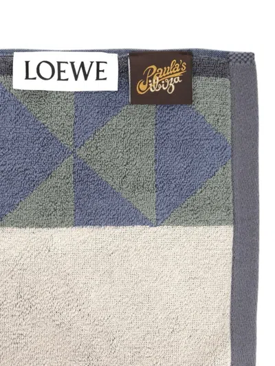 Loewe 90x185 Triangle Graphic Towel In Blue