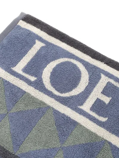Loewe 90x185 Triangle Graphic Towel In Blue