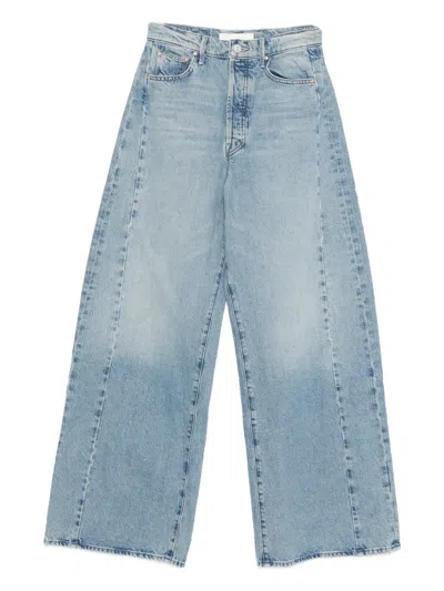 Mother Panelled Cotton Jeans In Blue