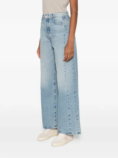 Mother Panelled Cotton Jeans In Blue