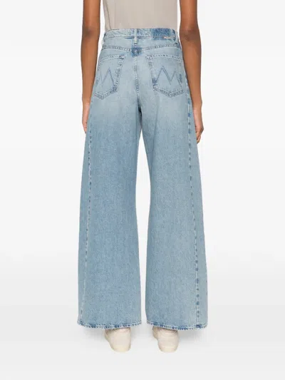 Mother Panelled Cotton Jeans In Blue