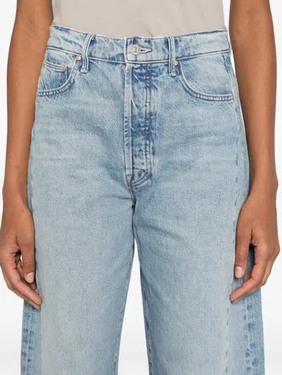Mother Panelled Cotton Jeans In Blue