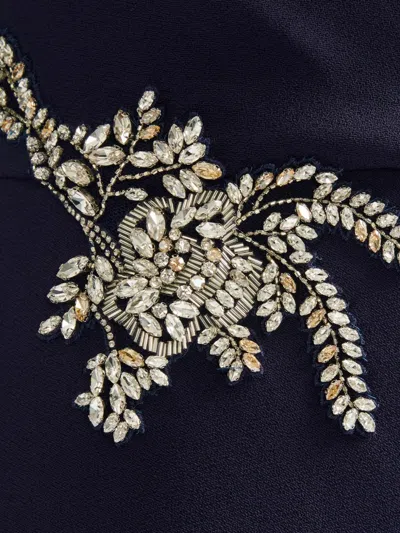 Erdem Embellished Long-sleeve Gown In Blue