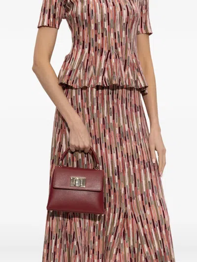 Furla Mini 1927 Logo-plaque Tote Bag In Burgundy