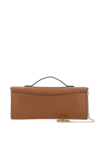 Michael Michael Kors Hamilton Moderne Padlock-detail Clutch Bag In Brown