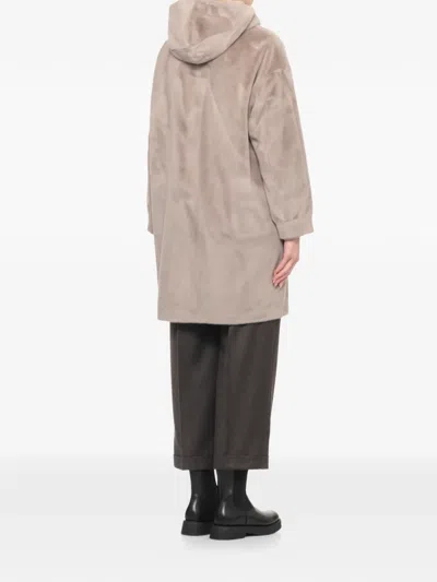 Betta Corradi Hooded Flap-pocket Coat In Neutral
