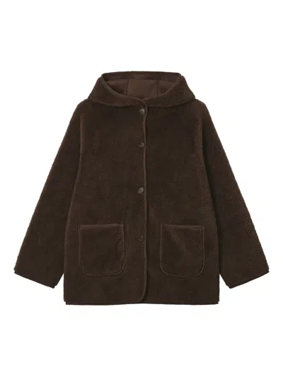 B+ab Patch-pocket Hooded Coat In Brown