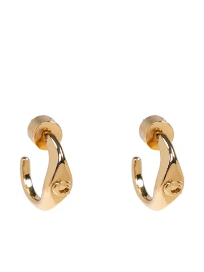 Coach Logo Detail Earrings In Gold