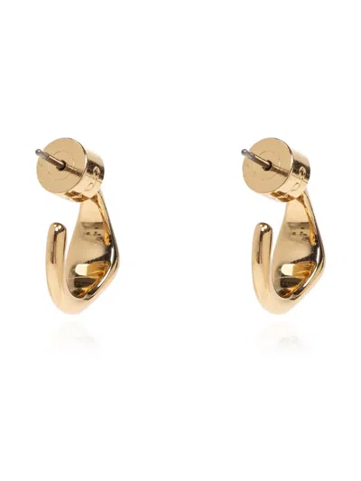 Coach Logo Detail Earrings In Gold