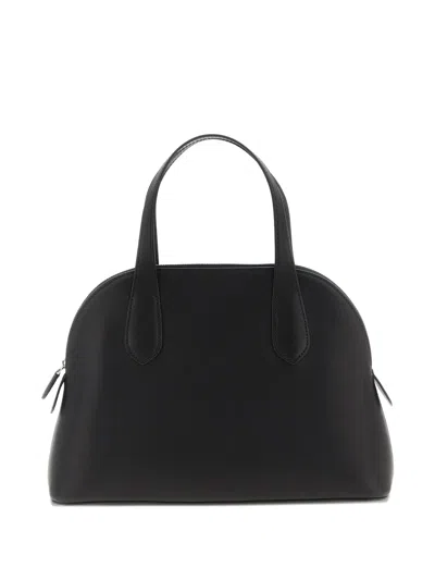 The Row Ingrid Embossed-logo Medium Tote Bag In Black