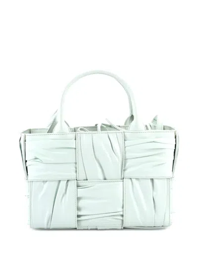 Pre-owned Bottega Veneta Arco Maxi Intrecciato Plisse Leather Mini Tote Bag In Green