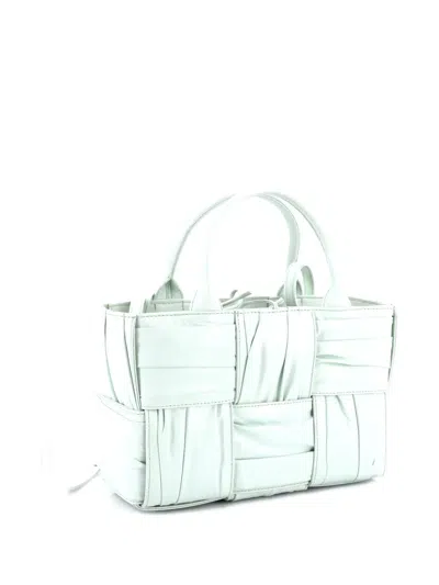 Pre-owned Bottega Veneta Arco Maxi Intrecciato Plisse Leather Mini Tote Bag In Green